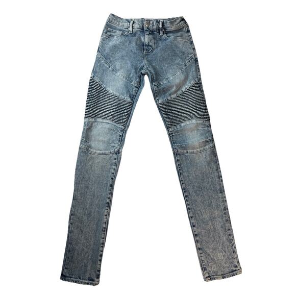 True Religion Jeans Mens 28x33 Blue Rocco Relaxed Skinny Acid Wash white tag - Picture 1 of 8